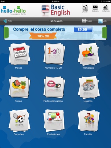 Captura de pantalla del iPad 2