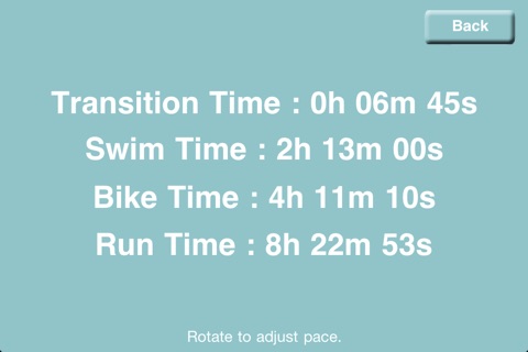 Triathlon Pace Calculator screenshot