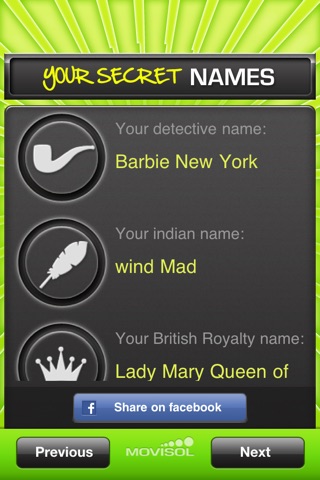 Screenshots of Your Secret Names for iPhone