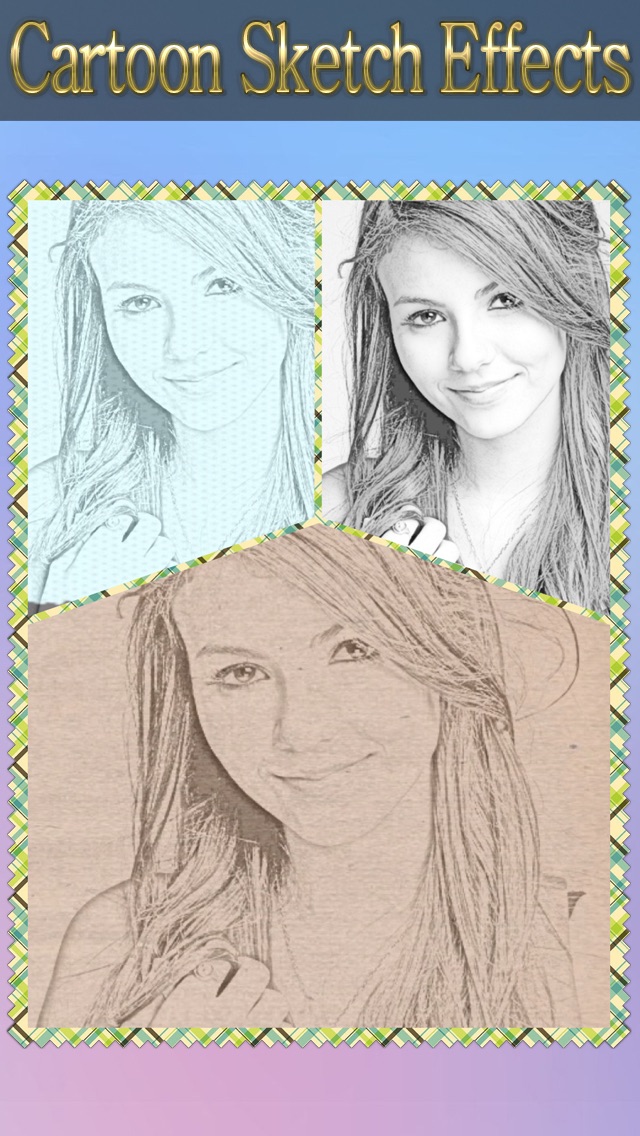 Screenshots of Cartoon Sketch Avatar Free - Pink Pencil & Coloring Toon Camera Photo Effects for iPhone