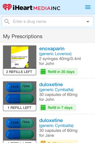 iHeartMedia Drug Plan screenshot