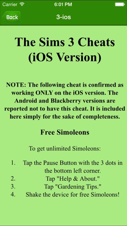 Cheats & Hack for Sims 3::Appstore for Android