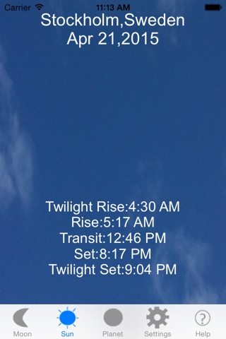 Moon Phase & Sun Rise/Set screenshot