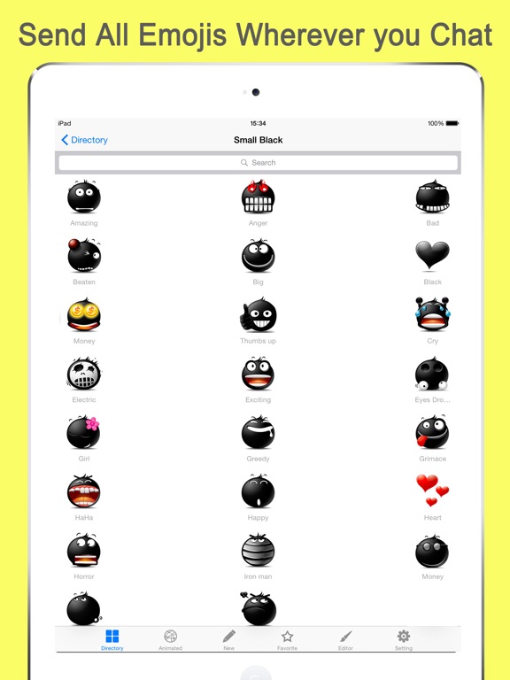 Screenshots of Emoticon.s Free - Emoji Keyboard icons and Animated Emojis for Whats.app kik Chatting for iPad