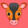 Orange Black Cow Mascot Stickers