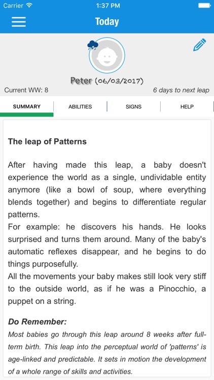 Baby development best sale app leaps