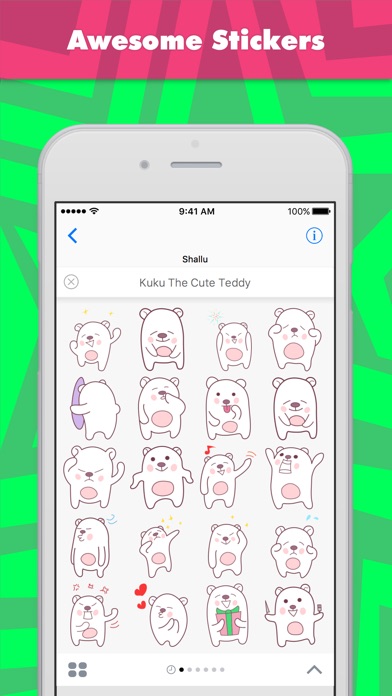 Kuku The Cute Teddy Stickers review screenshots