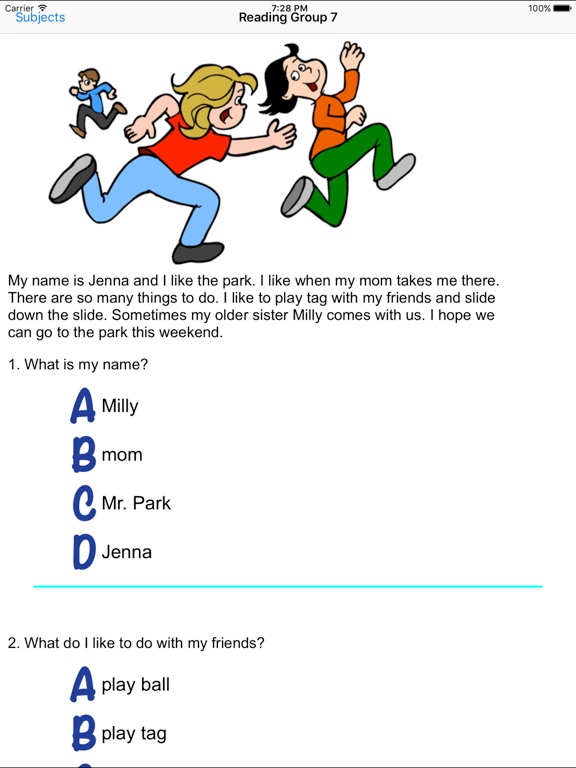 Reading Comprehension Grades K-1 on the App Store