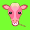 Valentine's Day Pink Cow Stickers