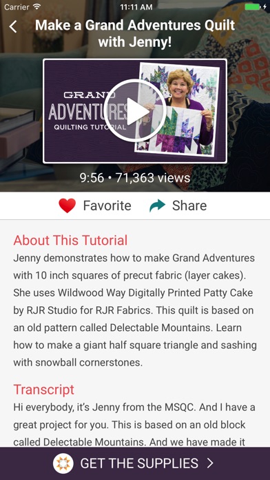 Screenshots of Quilting Tutorials by MSQC for iPhone