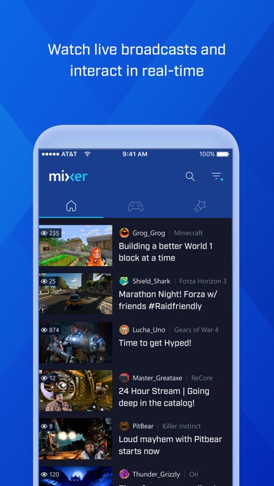 Screenshots of Mixer – Interactive Live Streaming for iPhone