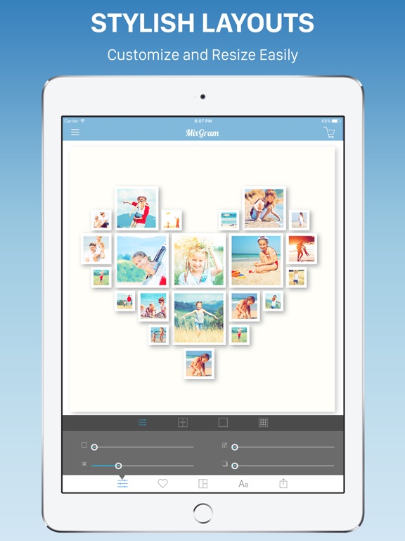 Screenshots of Mixgram - Photo Collage Maker, Picture Editor, Camera Layout.s & Sticker.s for iPad