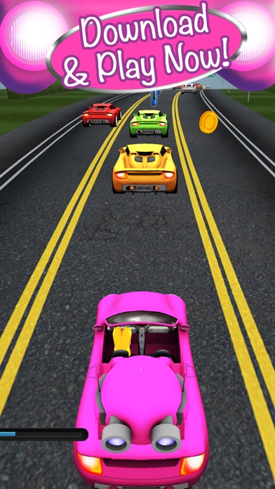 Screenshots of 3D Girl Convertible Car Racing Game With Cute Girly Cars And Fun Race Games FREE for iPhone