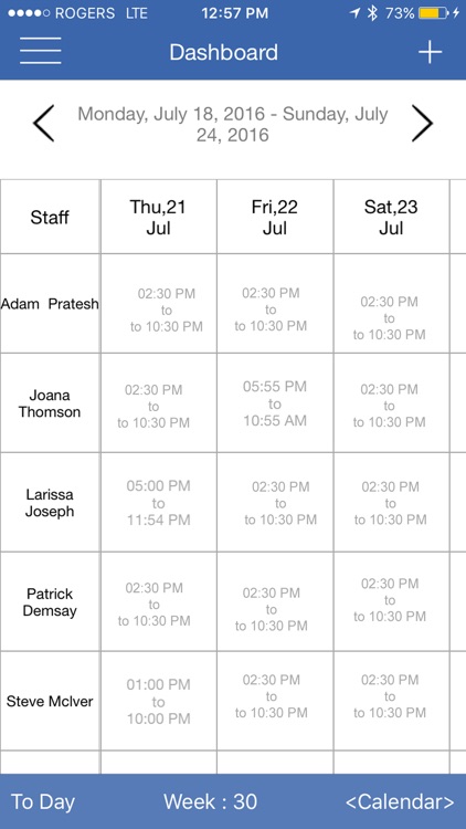 staff scheduling calendar
