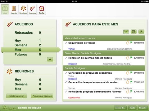 Captura de pantalla del iPad 1