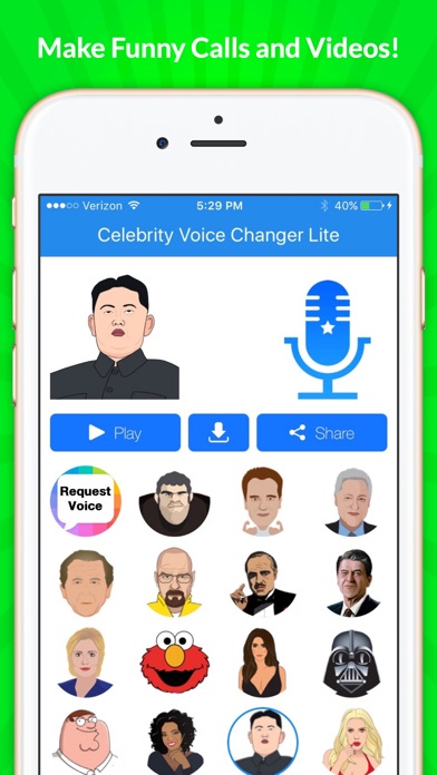 Screenshots of Celebrity Voice Changer - Funny Voice FX Soundboard Free for iPhone