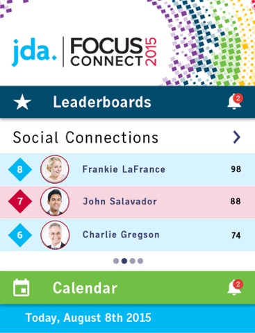 Screenshot of JDA FocusConnect Event App