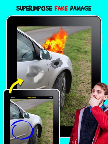 Screenshots of Damage Cam - Fake Prank Photo Editor Booth for iPad