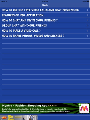 Screenshots of Guide for imo Video Chat Call for iPad