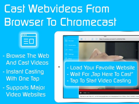 Screenshots of Video & TV Cast for Chromecast: Best Browser to cast and stream webvideos and local videos on TV & Displays for iPad