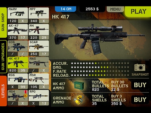 Screenshots of Overkill for iPad