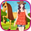 Cute Girl and Horse - Kids Game kathy ireland bedding