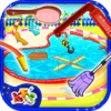 Messy Pool Wash - Cleanup & repair the pool in this salon game for kids miniclip pool 