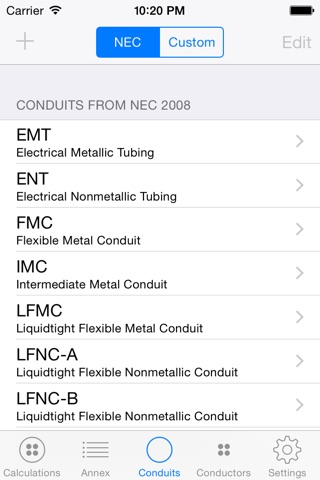 Conduit Fill Calculator screenshot
