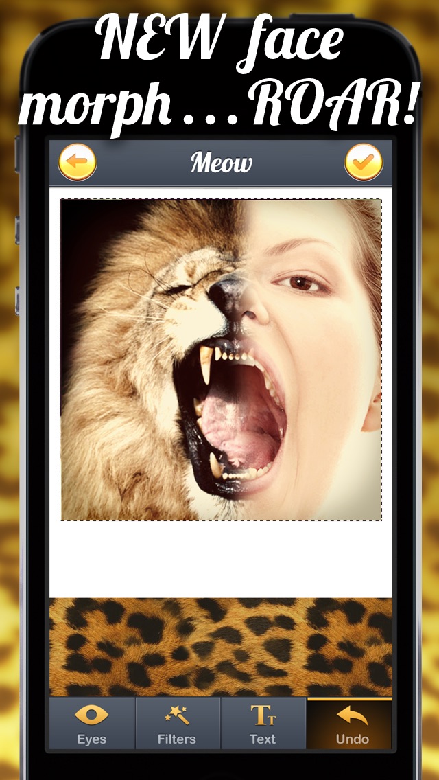 Screenshots of TigerEyes - Blend Yr Face to Ultra Awesome Tiger, Reptile or Cat Eyes Splits! for iPhone