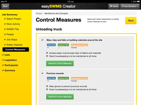 Screenshot of easySWMS
