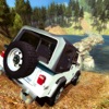 越野吉普車爬坡的4x4