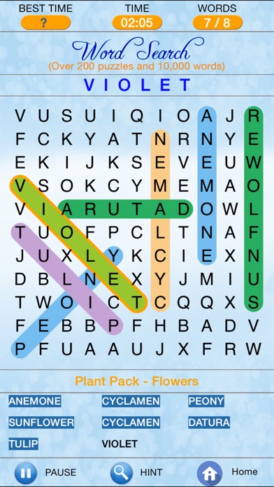 Screenshots of Word Search -Hidden Crossword Finder, Hangman tagged Spider Solitaire for iPhone