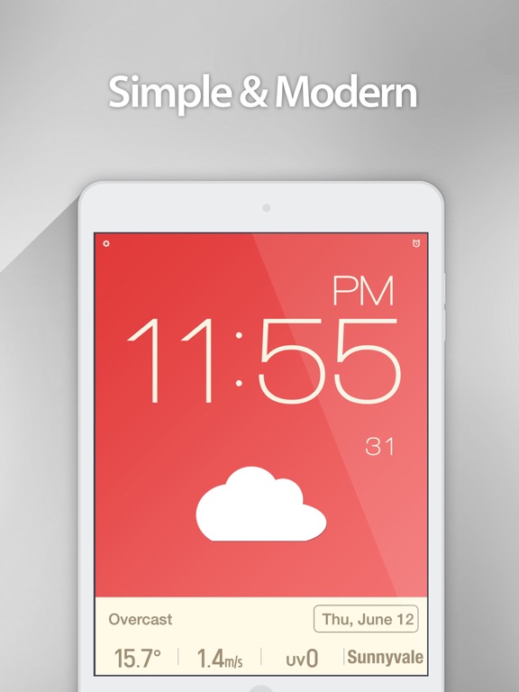 Red Clock (Alarm & Weather) screenshot 6