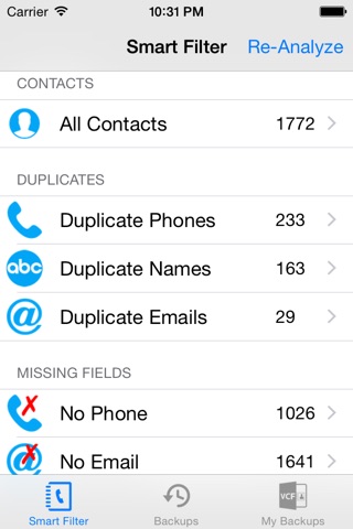 Smart Filter - Cleanup Duplicate Contacts screenshot