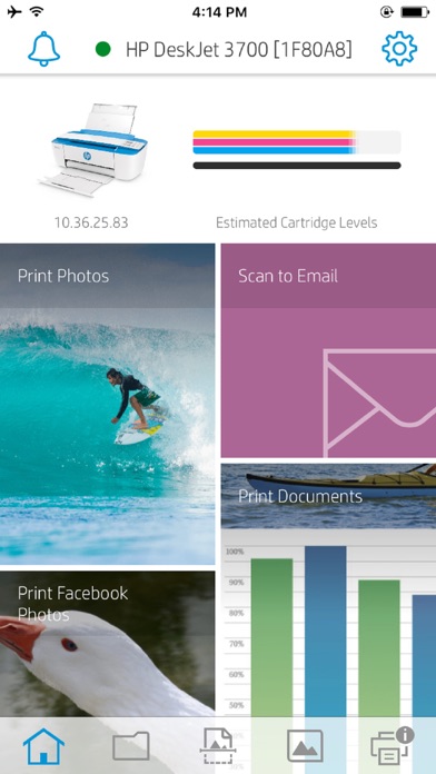 Screenshots of HP All-in-One Printer Remote for iPhone