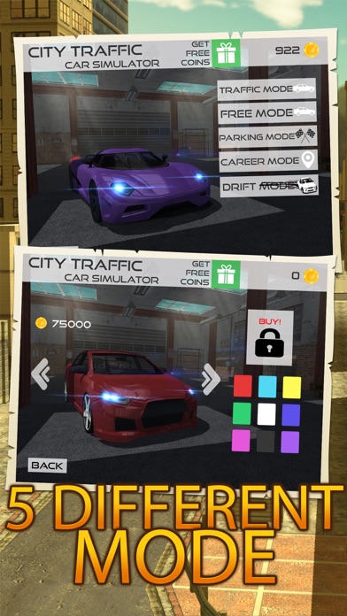 Screenshots of City Traffic Car Driving Parking Career Simulator for iPhone