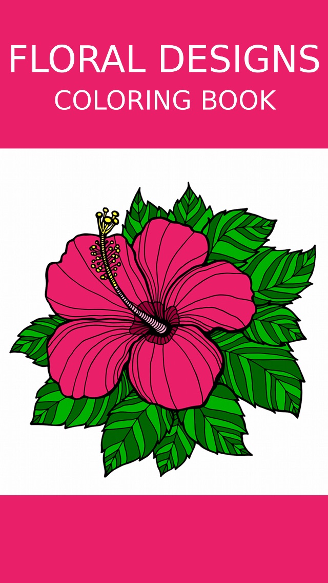 Screenshots of Floral Coloring Book For Adults: Best Free Adult Coloring Therapy Pages - Anxiety Stress Relief Balance Relaxation for iPhone