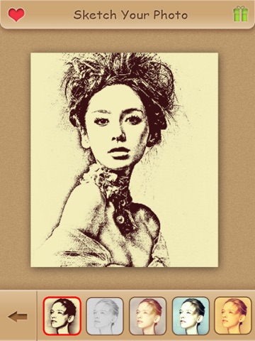Screenshots of Sketch Guru HD - Portrait Photo Editor to add pencil & cartoon effects, texts, stickers on pic for iPad
