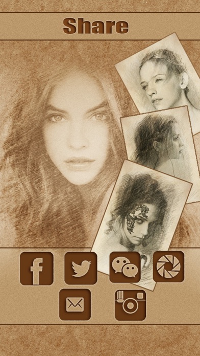 Screenshots of Sketch Guru HD - Portrait Photo Editor to add pencil & cartoon effects, texts, stickers on pic for iPhone