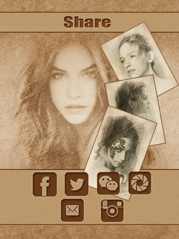 Screenshots of Sketch Guru HD - Portrait Photo Editor to add pencil & cartoon effects, texts, stickers on pic for iPad