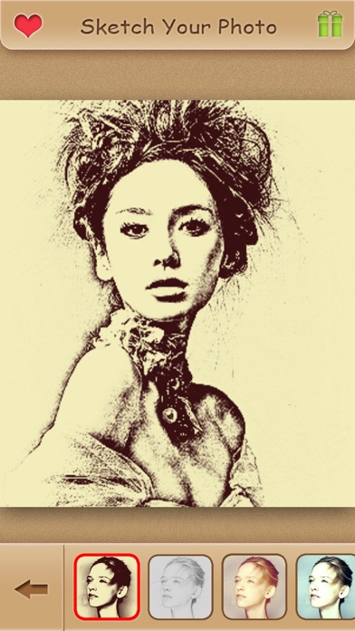 Screenshots of Sketch Guru HD - Portrait Photo Editor to add pencil & cartoon effects, texts, stickers on pic for iPhone