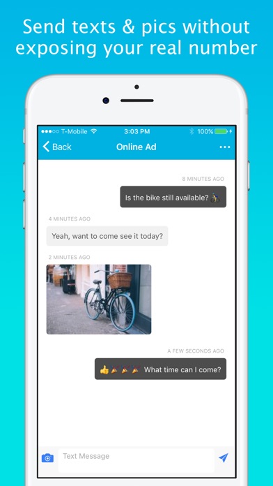 Screenshots of Smiley Private Texting - FREE anonymous sms number for iPhone