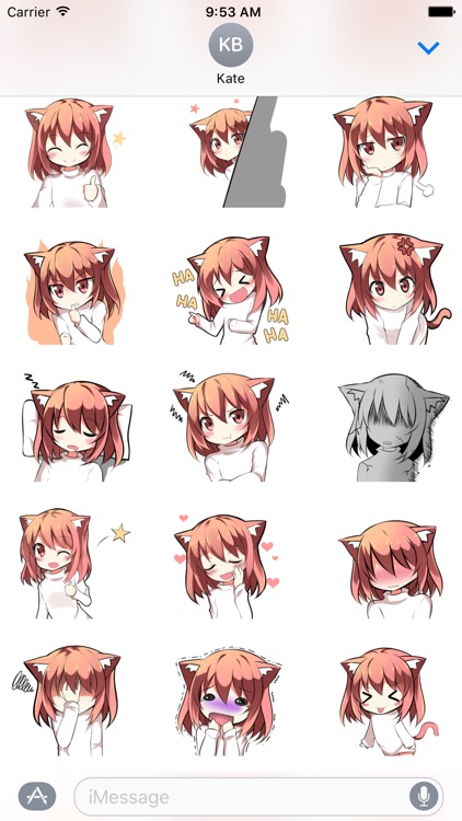 Anime Cat Ears Girl Sticker Pack For Imessage By Huy Nguyen Thac