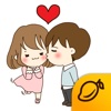 The Love story of Cute Couple - Mango Sticker facebook sticker translator